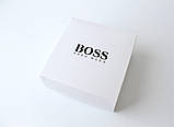 Чоловічий шкіряний ремінь Boss з чорною пряжкою в коробці, фото 5