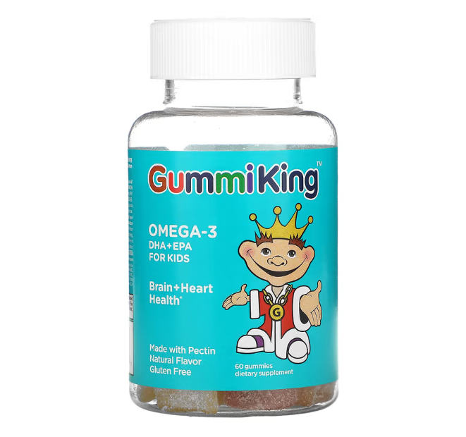 Омега-3 ДГК і ЕПК для дітей з полуницею апельсином лимоном 70 мг GummiKing жувальних мармеладок
