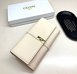 Жіночий брендовий гаманець Celine (924) beige, фото 4