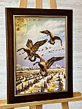 Картина з бурштину "Качки" 30*40 см, картина на подарунок, фото 3
