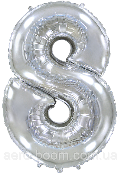 Фольгована цифра Flexmetal 40"(102 см) Срібна 8, фото 1