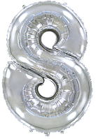 Фольгована цифра Flexmetal 40"(102 см) Срібна 8