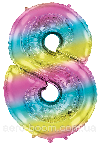 Фольгована цифра Flexmetal 40"(102 см) Градієнт веселка 8, фото 1