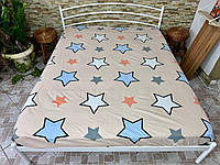 Простирадло на резинці двоспальне "Зірки" | Бязь | Вибір Розміру