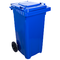 Бак для сміття на колісах з ручкою 120 л синій