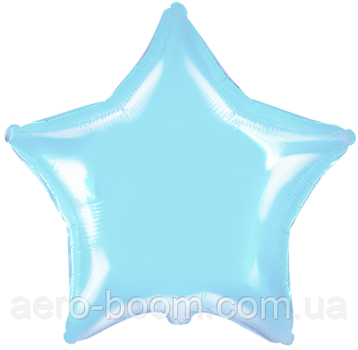 Фольгована кулька Flexmetal 18"(45 см) Зірка пастель блакитна, фото 1