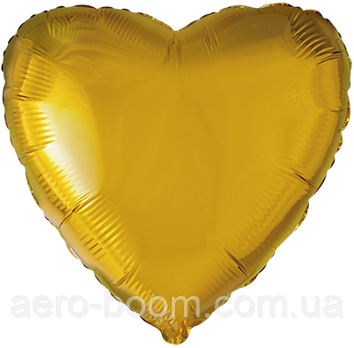 Фольгована кулька Flexmetal 18"(45 см) Серце металік золоте, фото 1