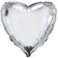 Фольгована кулька Flexmetal 18"(45 см) Серце металік срібне