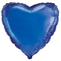 Фольгована кулька Flexmetal 32"(80 см) Серце металік синє