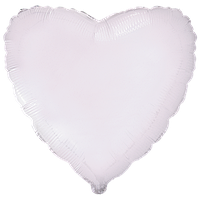 Фольгована кулька Flexmetal 18" 45 см) Серце пастель біле