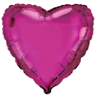 Фольгована кулька Flexmetal 32"(80 см) Серце маталік пурпурове