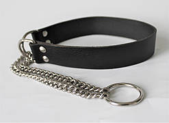 Нашийник шкіряний "Lockdog" з ланцюгом