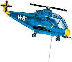 Фольгована кулька міні-фігура Flexmetal 17"(43х25 см) Вертоліт синій