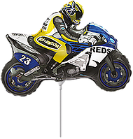 Фольгована кулька міні-фігура Flexmetal 12"(31х24 см) Мотоцикліст синій