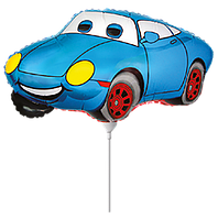 Фольгована кулька міні-фігура Flexmetal 14"(35х22 см) Машина "Тачка" блакитна