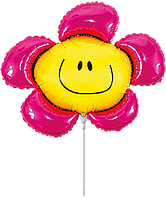 Фольгована кулька міні-фігура Flexmetal 15"(37х34 см) Квітка фуксія