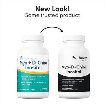 Міоінозитол і Д-хіроінозитол Fairhaven Health (Myo + D-Chiro Inositol) 120 капсул BX428