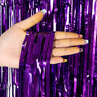 Штора для фотозони фольгована 100х200 см Металік фіолетова