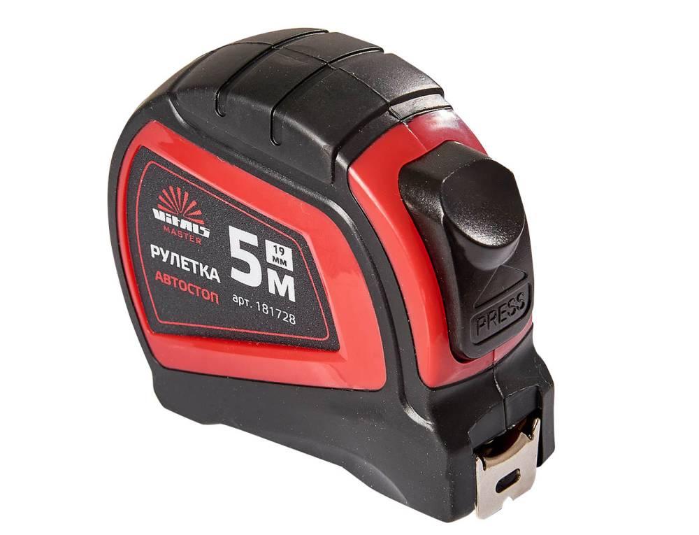 Рулетка 5 м × 19 мм автостоп Vitals Master