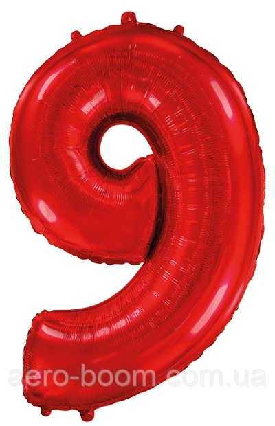 Фольгована цифра Flexmetal 40"(102 см) Червона 9, фото 1