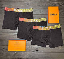 Чоловічі брендові труси в подарунковій упаковці, 3 шт, Н.ВОSS (7162) М
