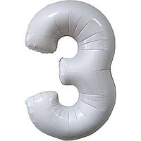 Фольгована цифра Flexmetal 40"(100 см) Біла 3 (ФОЛЬГА)
