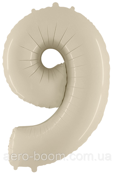 Фольгована цифра Flexmetal 40"(102 см) Сатин кремова 9, фото 1