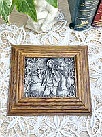 Німецький олов'яний настінний барельєф, олово, дерево, Німеччина, Веселий мисливець