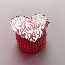 Топпер дзеркальний рожеве золото "HVD" (серце) 38714