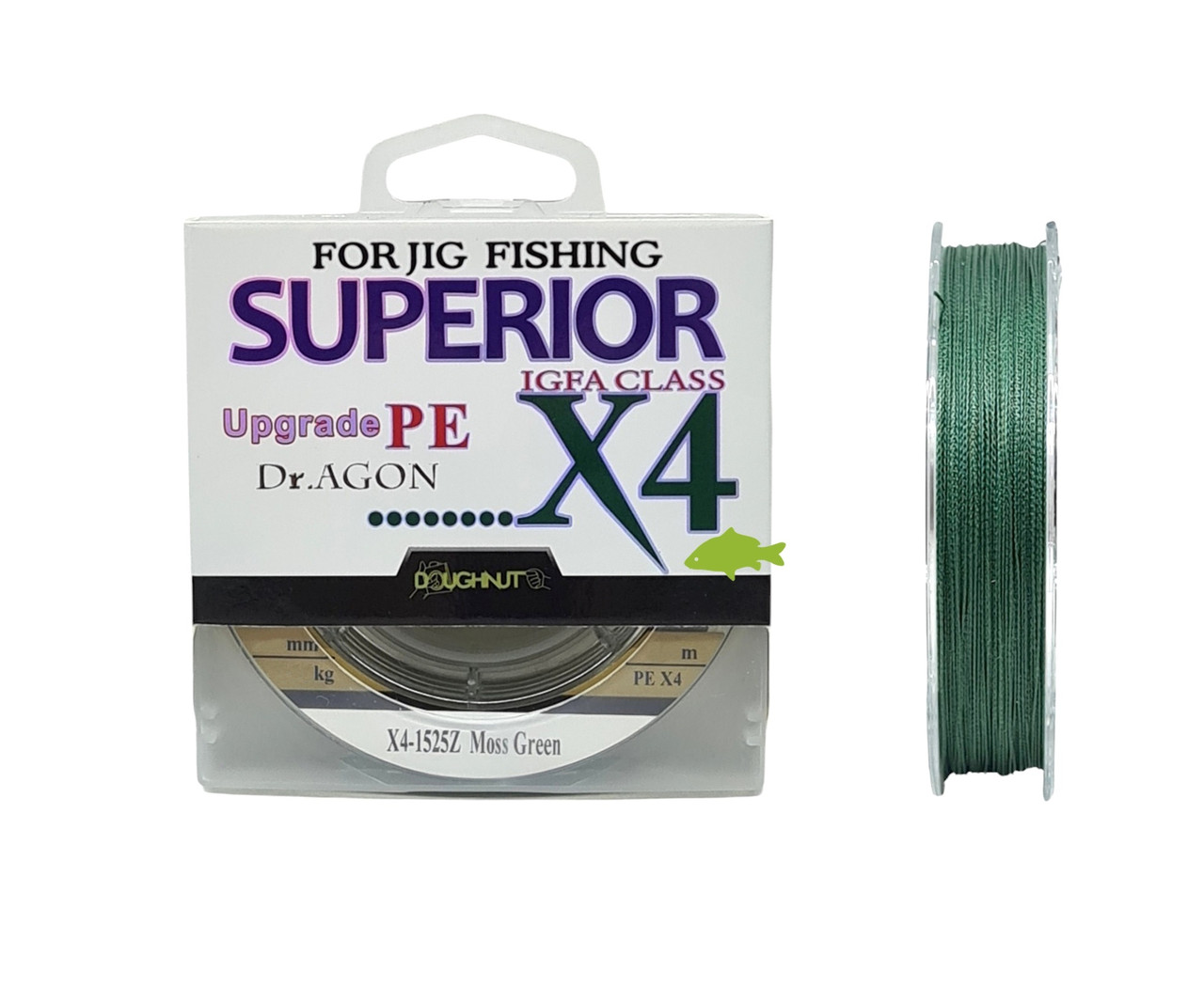 Шнур Dr.Agon Superior Upgrade PE X4 150м 0.06мм / 2.7кг (колір: темно-зелений)