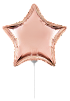 Фольгована кулька Flexmetal 9"(23 см) Зірка металік рожеве золото