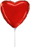Фольгована кулька Flexmetal 4"(10 см) Серце металік червоне