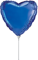 Фольгована кулька Flexmetal 4"(10 см) Серце металік синє