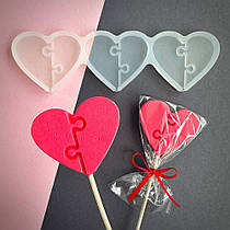 Силіконовий молд для льодяників "Сердечка 5"