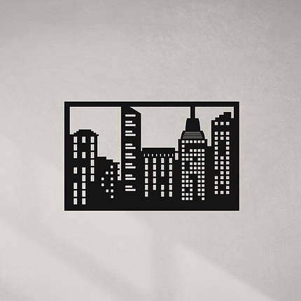 Панно декоративне картина на стіну Місто LED підсвітка 16 кольорів телефон 500х315 acr-p000216, фото 1