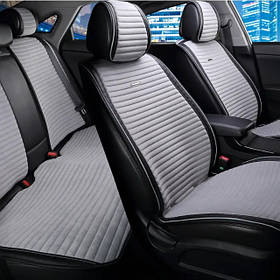 Повний комплект накидок CarFashion, модель MONACO PLUS, сірий/чорний