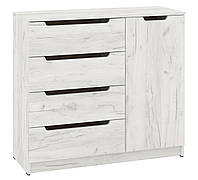 Комод для речей К-4+1 Еко Піхотін Дуб крафт білий (100х38х90 см)