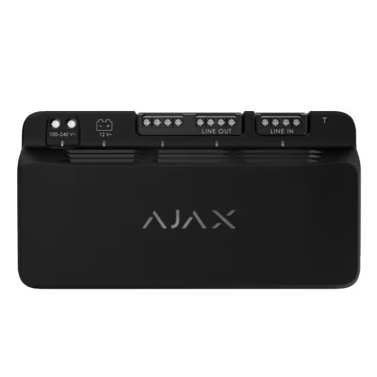 Модуль для додаткового живлення пристроїв AJAX LineSupply (45 W) Fibra black