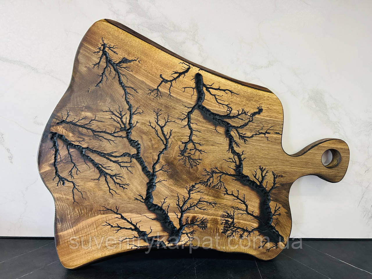 Дерев'яна дошка для подачі блюд, обробна дошка 60х47 см, фото 1