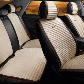Повний комплект накидок CarFashion, модель MONACO PLUS, бежевий/кава