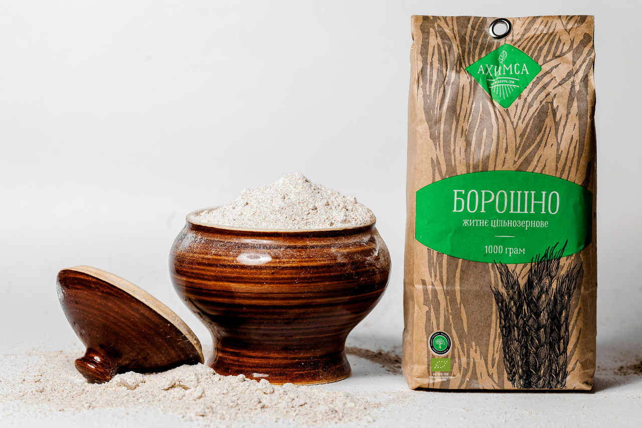 Борошно житнє органічне 20 кг жорнового помелу TM Ahimsa