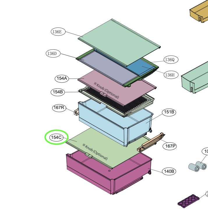 Полиця холодильника LG для моделей GC-B509SESM GC-B509SMSM (49.3x47.8cm), фото 1