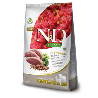 Cухий корм для стерилізованих собак Farmina (Фарміна) N&D Quinoa Neutered Medium & Maxi з качкою та кіноа 12 кг