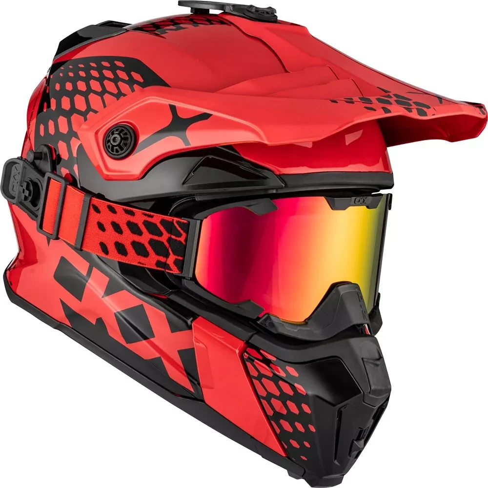 ШОЛОМ CKX TITAN SNOWMOBILE HELMET DL VIPER RED GLOSS SIZE LG WITH GOGGLES XXL