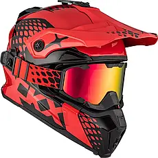 ШОЛОМ CKX TITAN SNOWMOBILE HELMET DL VIPER RED GLOSS SIZE LG WITH GOGGLES XXL