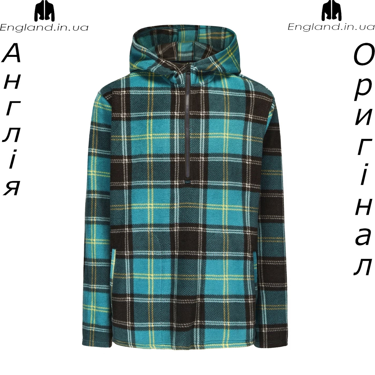 Кофта худі флісова чоловіча Gelert (Гелерт) з Англії - в клітинку, фото 1