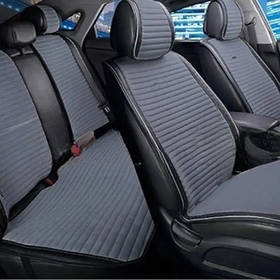 Повний комплект накидок CarFashion, модель MONACO PLUS, темносірий/чорний