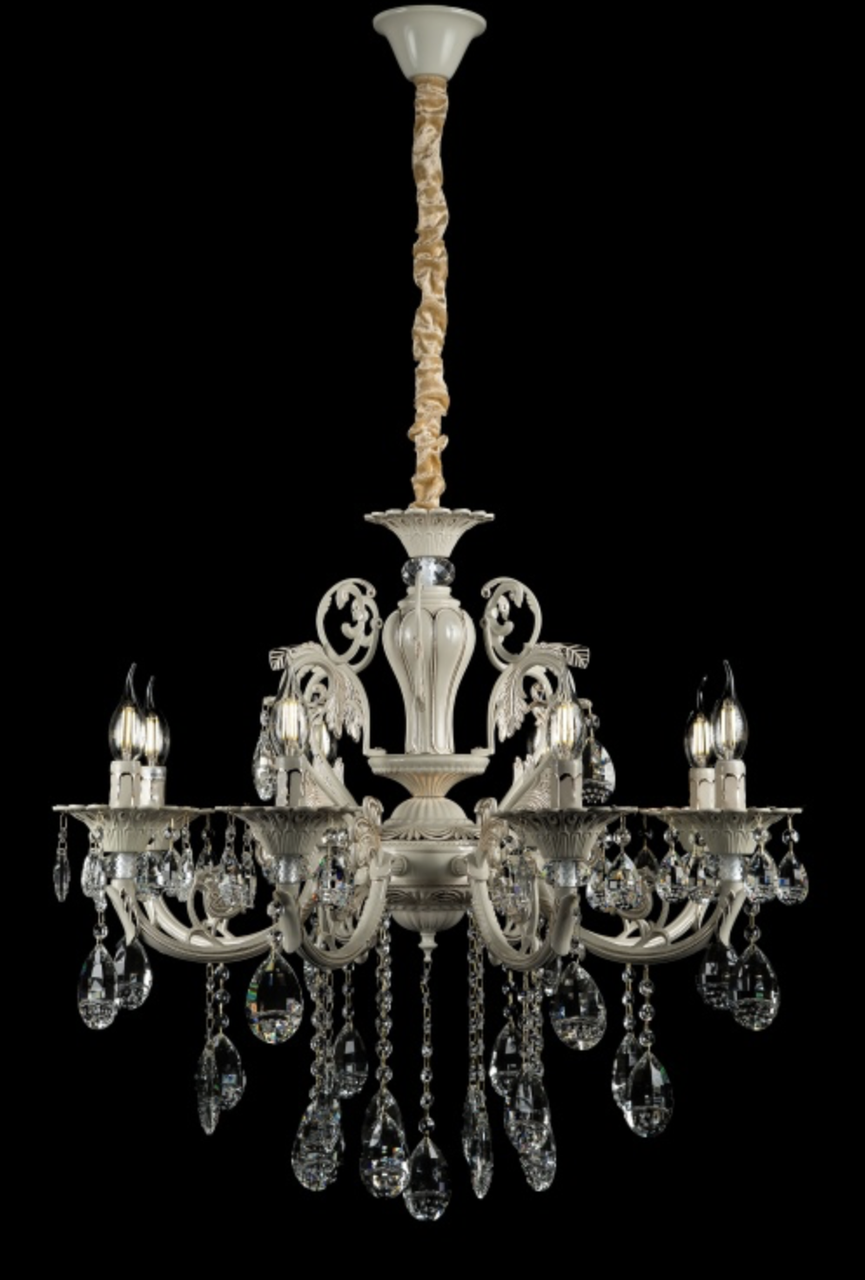 Люстра стельова клісічна бежева із золотом А14