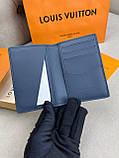 Кардхолдер синій Louis Vuitton Aerogram Blue гаманець візитниця якість преміум, фото 4