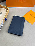 Кардхолдер синій Louis Vuitton Aerogram Blue гаманець візитниця якість преміум, фото 3